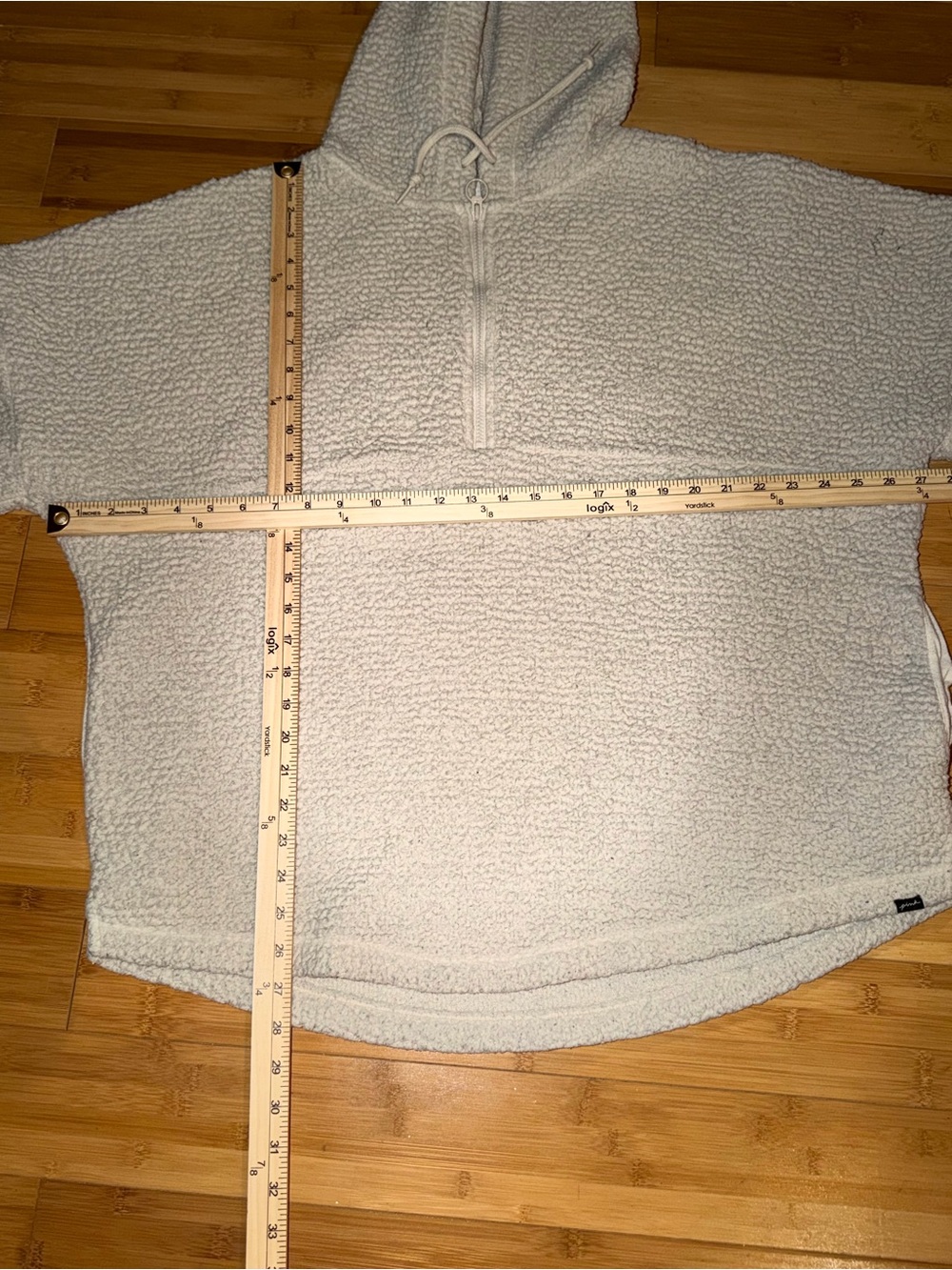 PINK Victoria's Secret Ivory Sherpa Half-Zip Hoodie - Picture 3 of 10